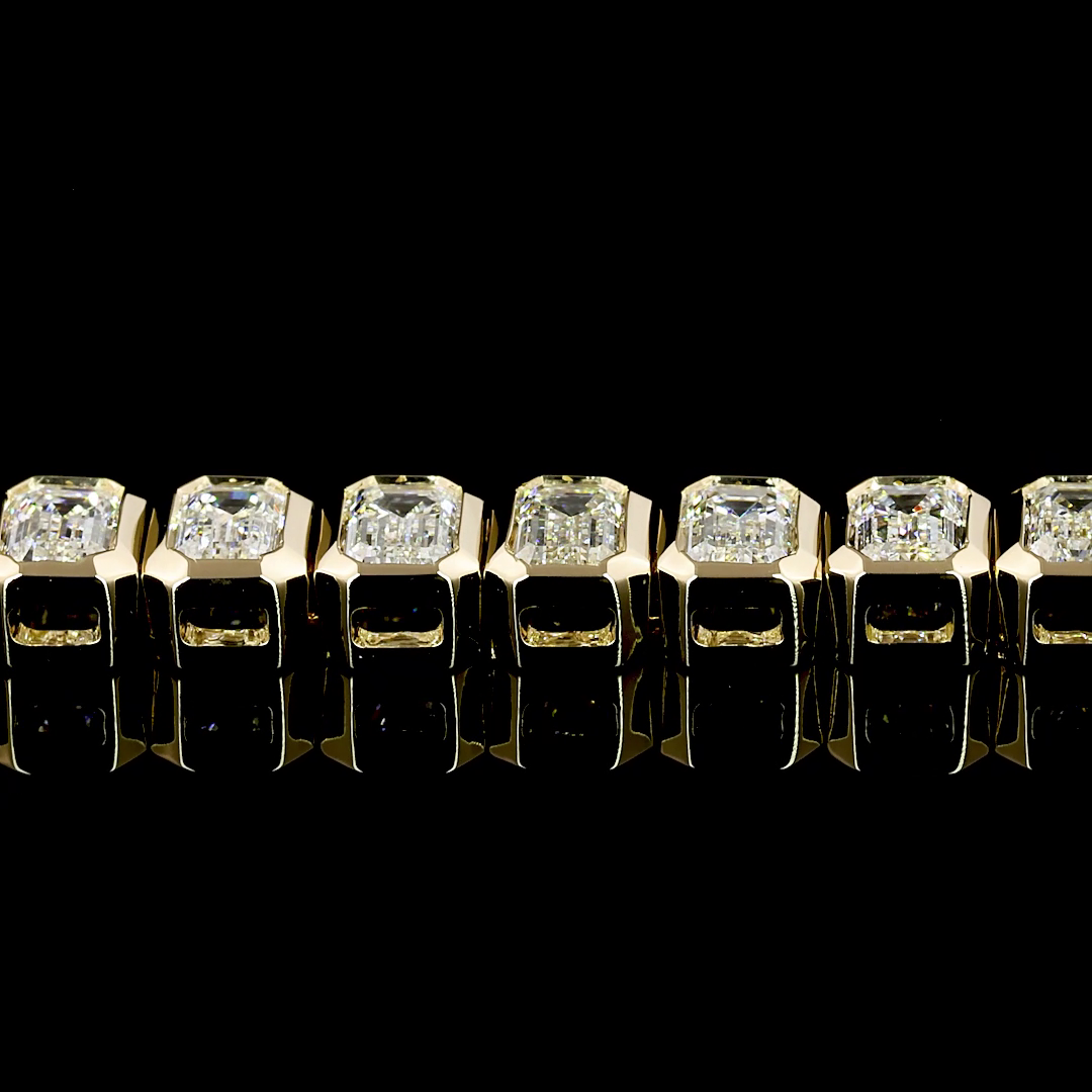 4.19 CTTW Emerald Lab Diamond Tennis Bracelet 6.75" (F Color and VS2 Clarity)