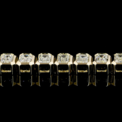 4.19 CTTW Emerald Lab Diamond Tennis Bracelet 6.75" (F Color and VS2 Clarity)