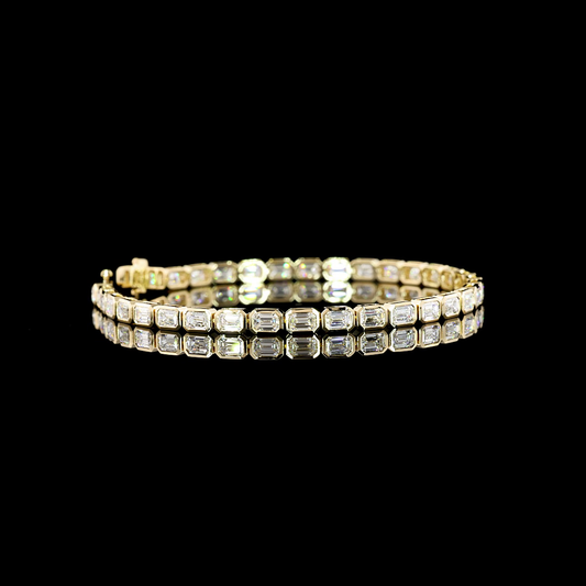 6.80 CTTW Emerald Lab Diamond Tennis Bracelet 7" (E Color and VS1 Clarity)
