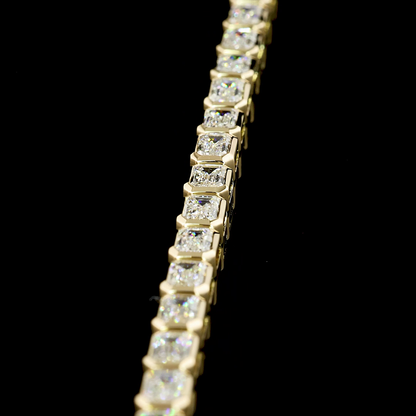 6.14 CTTW Emerald Lab Diamond Tennis Bracelet 6.5" 14k Yellow Gold E Color and VS1 Clarity jewelry-spot-usa
