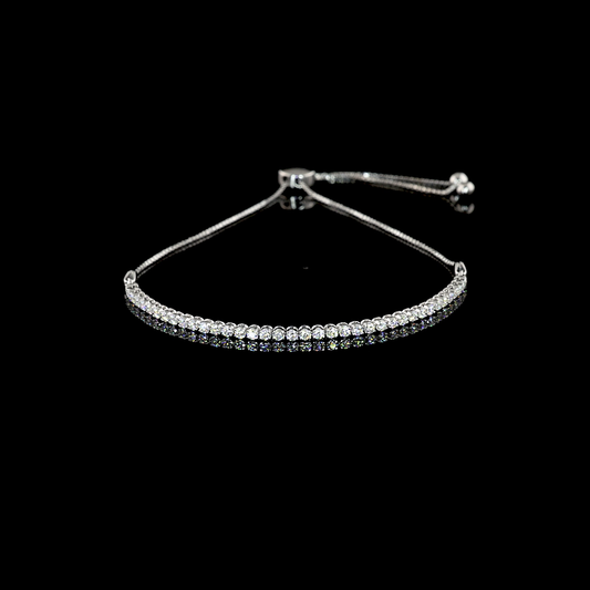 0.98 CTTW Round Lab Diamond Tennis Bracelet 6.5" 14k White Gold (F Color and VS2 Clarity)