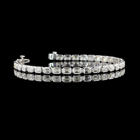 6.33 CTTW Emerald Lab Diamond Tennis Bracelet 6.5" (D Color and VS1 Clarity)