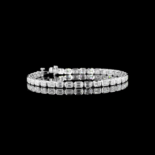 6.76 CTTW Emerald Lab Diamond Tennis Bracelet 7" 14k White Gold F Color and VS1 Clarity jewelry-spot-usa