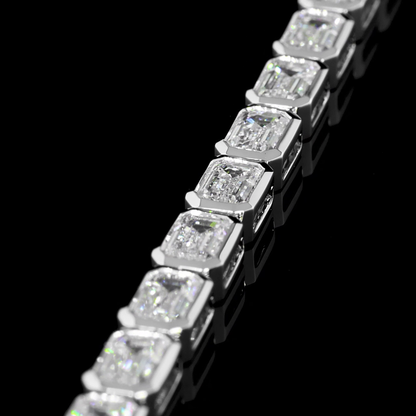 6.76 CTTW Emerald Lab Diamond Tennis Bracelet 7" 14k White Gold F Color and VS1 Clarity jewelry-spot-usa