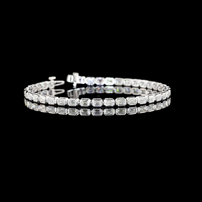 4.95 CTTW Emerald Lab Grown Diamond Tennis Bracelet 7" (F Color and VS2 Clarity)