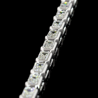 4.95 CTTW Emerald Lab Grown Diamond Tennis Bracelet 7" (F Color and VS2 Clarity)