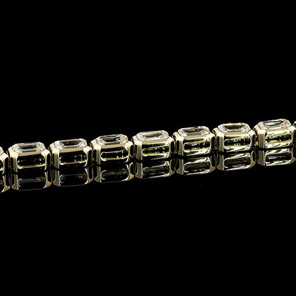 4.57 CTTW Emerald Lab Diamond Tennis Bracelet 6.5" 14k Yellow Gold F Color and VS2 Clarity jewelry-spot-usa