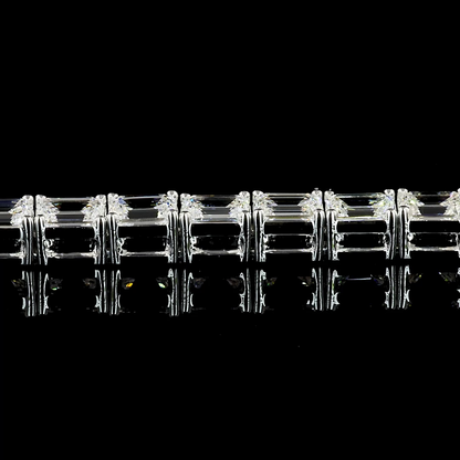 4.74 CTTW Emerald Lab Diamond Tennis Bracelet 7" 14k White Gold (F Color and VS1 Clarity)