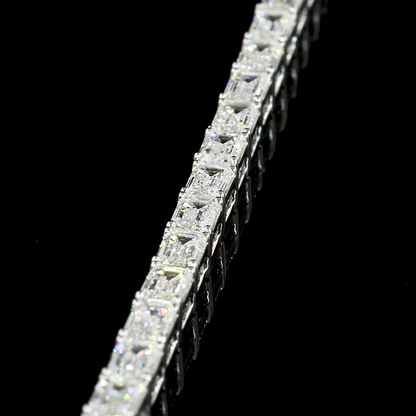 4.74 CTTW Emerald Lab Diamond Tennis Bracelet 7" 14k White Gold (F Color and VS1 Clarity)