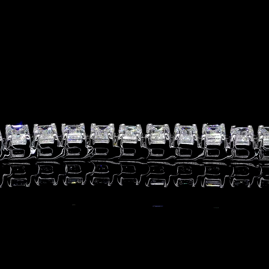 15.13 CTTW Emerald Lab Diamond Tennis Bracelet 7" 14k White Gold jewelry-spot-usa