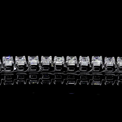 15.13 CTTW Emerald Lab Diamond Tennis Bracelet 7" 14k White Gold jewelry-spot-usa