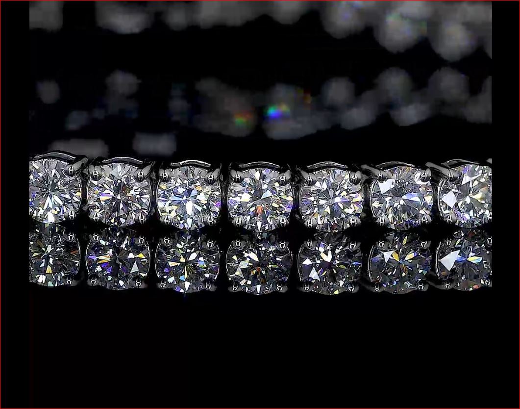 6.35 CTTW Round Lab Grown Diamond Tennis Bracelet 7" (E Color and VS1 Clarity)