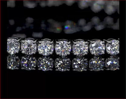 6.35 CTTW Round Lab Grown Diamond Tennis Bracelet 7" (E Color and VS1 Clarity)