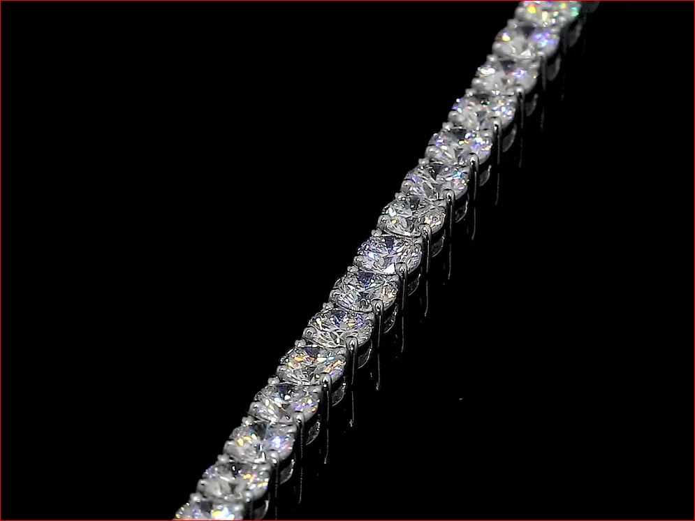 6.35 CTTW Round Lab Grown Diamond Tennis Bracelet 7" (E Color and VS1 Clarity)