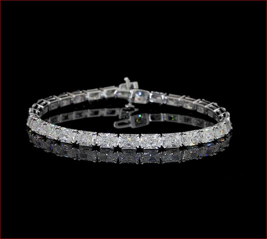 15.57 CTTW Radiant Lab Grown Diamond Tennis Bracelet 7" (F Color and VS2 Clarity)