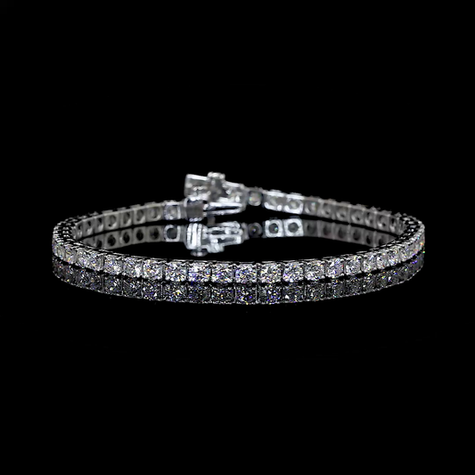 3.28 CTTW Round Lab Diamond Tennis Bracelet (E/H Color and VS/SI Clarity)
