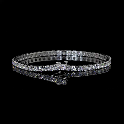 3.33 CTTW Round Natural Diamond Tennis Bracelet 7" (H Color and SI Clarity)