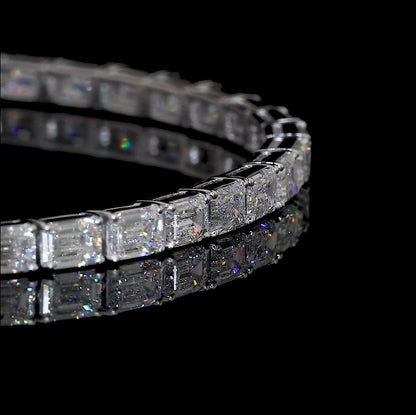 5.47 CTTW Emerald Lab Diamond Tennis Bracelet 7" 14k White Gold (F Color and VS2 Clarity)