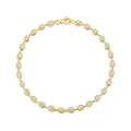 Diamond Oval Bezel Illusion Link Chain Bracelet