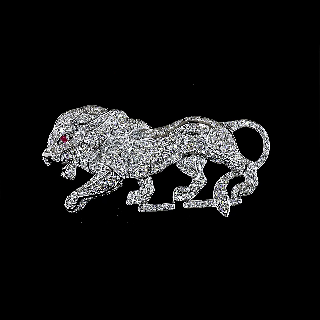 2.35 CTTW Round Lab Diamond Symbol Brooch (E Color and VS1 Clarity)