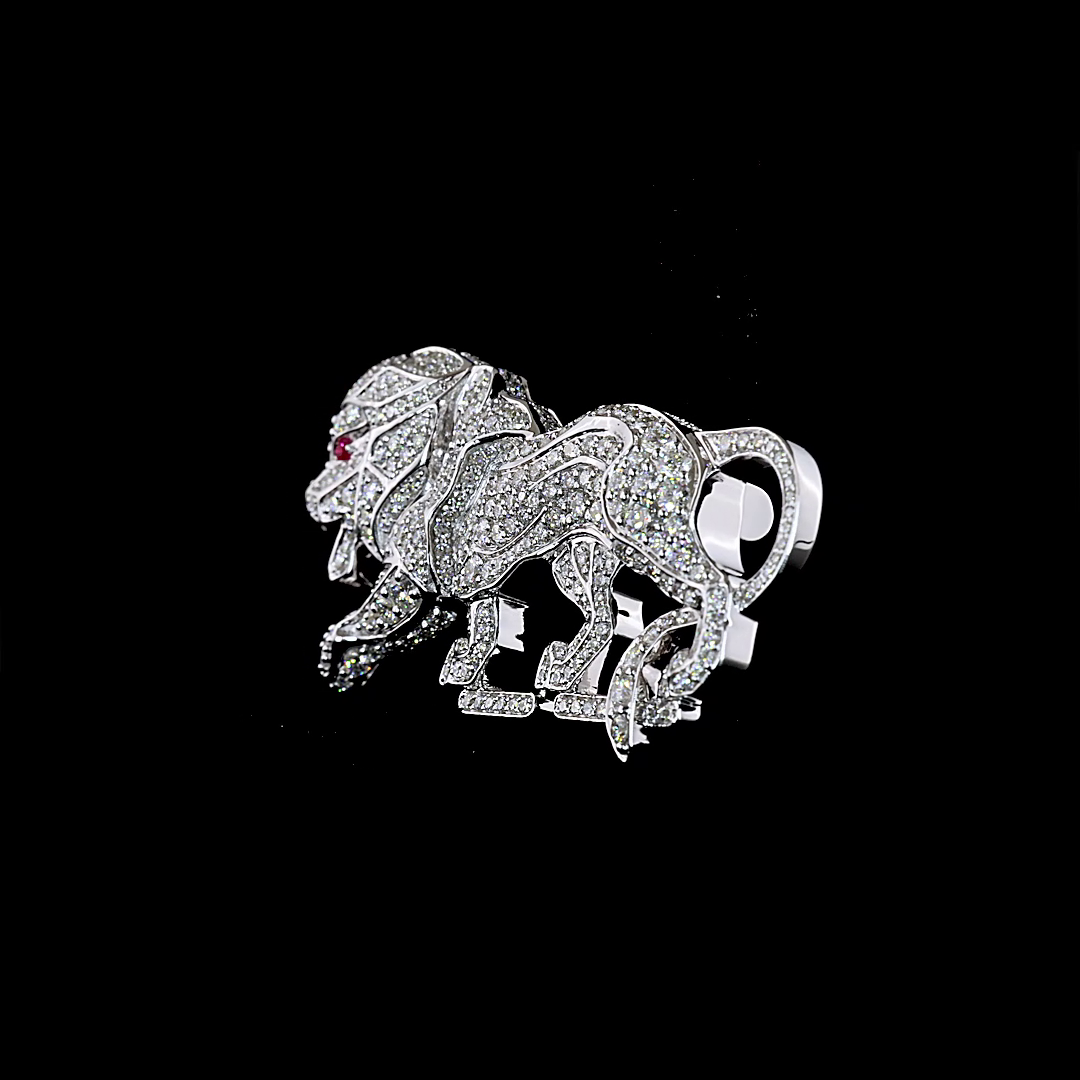 2.35 CTTW Round Lab Diamond Symbol Brooch (E Color and VS1 Clarity)