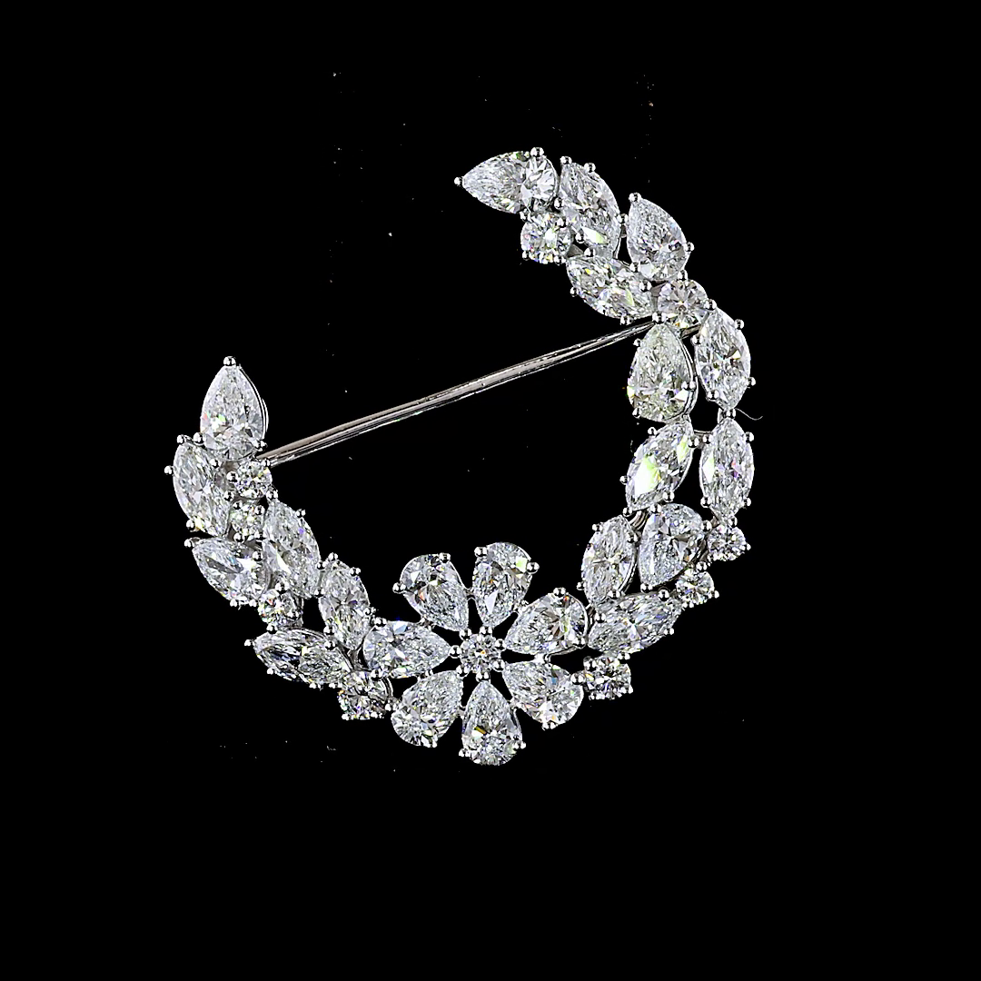 3.73 CTTW MIX Lab Diamond Special Brooch (E Color and VS1 Clarity)