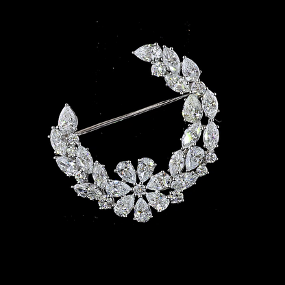 3.73 CTTW MIX Lab Diamond Special Brooch (E Color and VS1 Clarity)