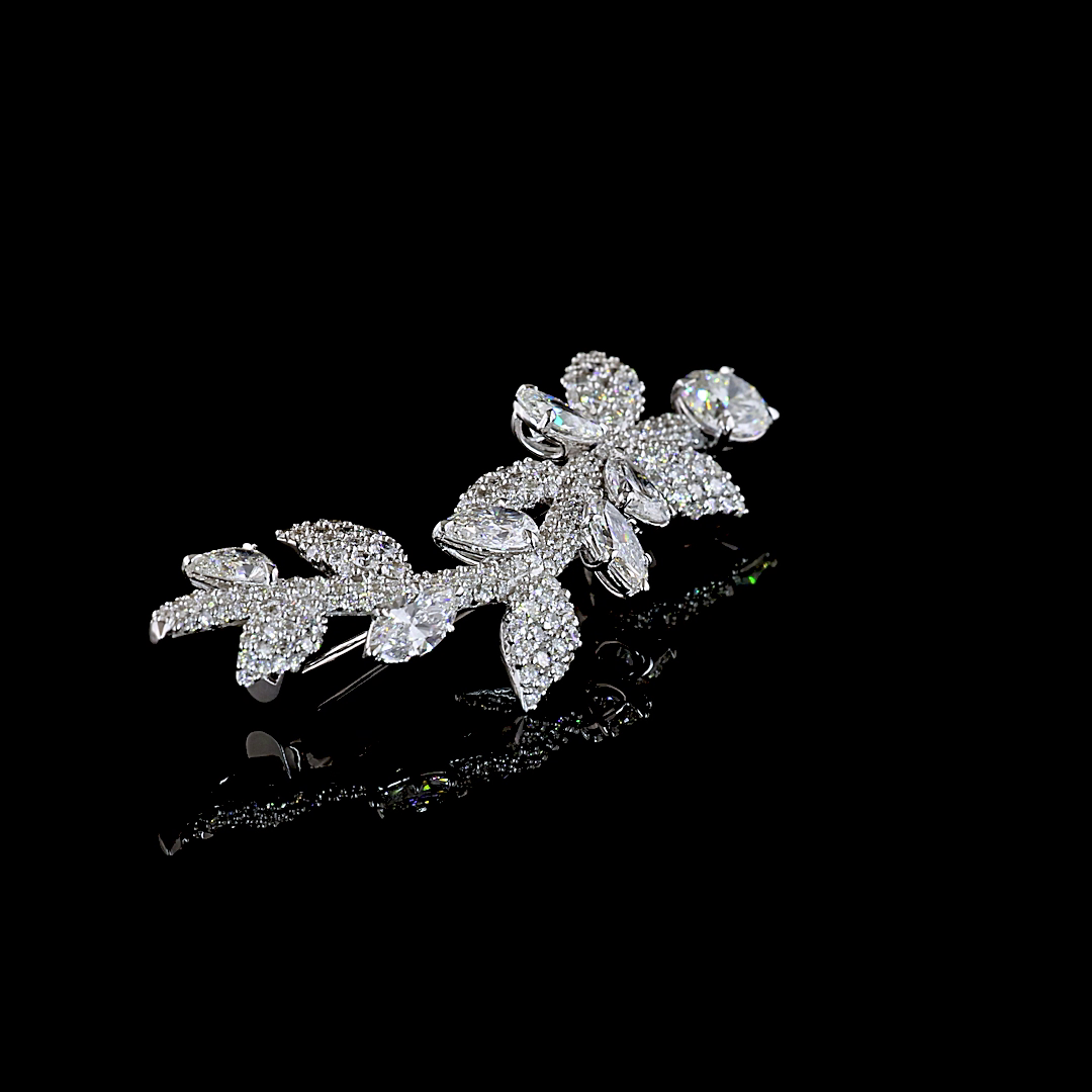 4.18 CTTW MIX Lab Diamond Special Brooch (E Color and VS1 Clarity)
