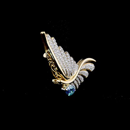 2.62 CTTW Marquise Lab Diamond Special Brooch (Fancy Vivid Blue Color and VS1 Clarity)