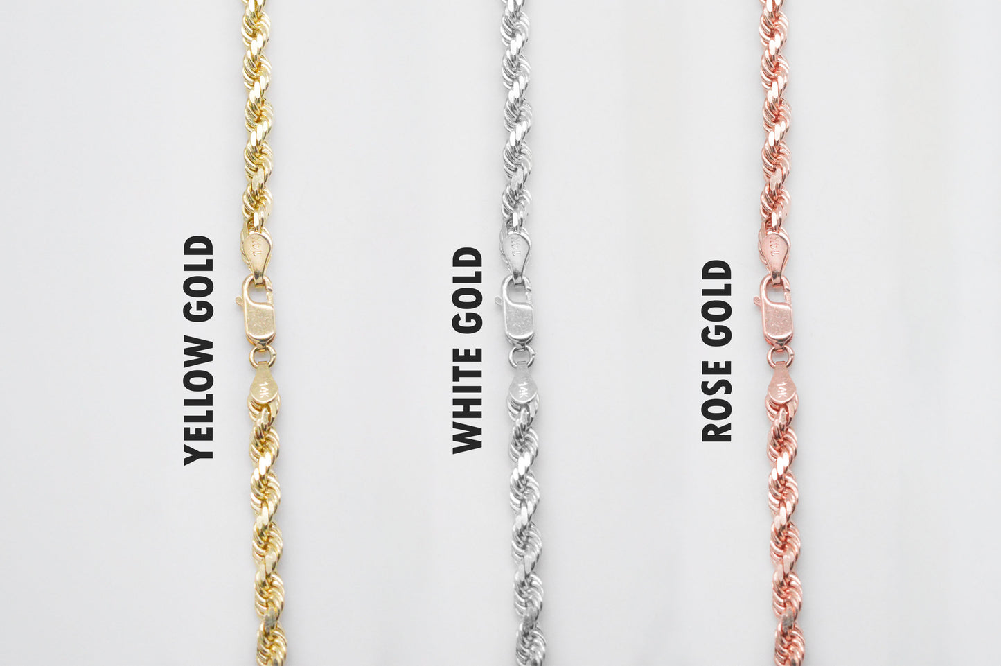 2mm Solid Gold Diamond Cut Rope Necklace Solid Gold Rope Chains