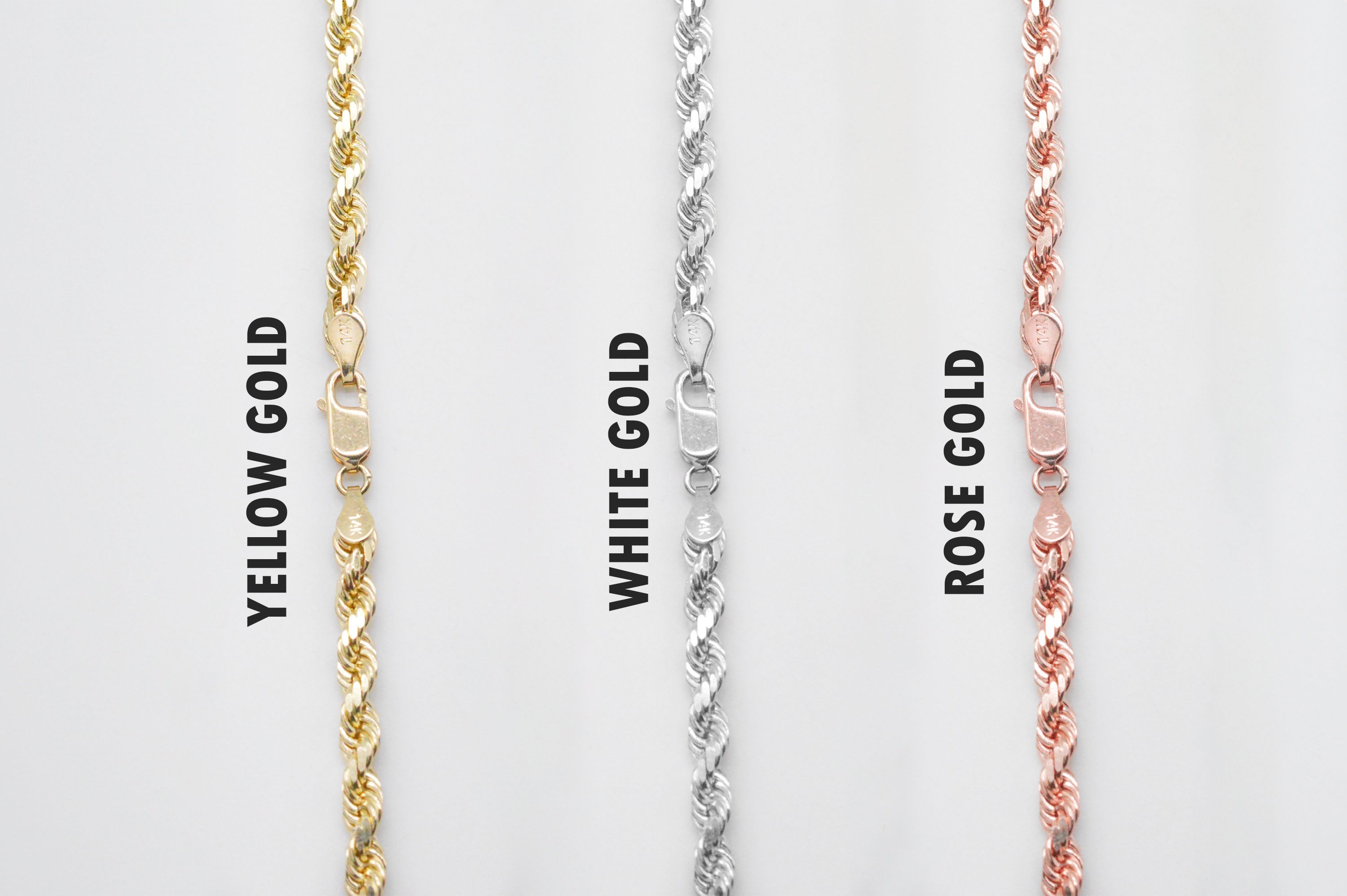 5mm rose gold rope chain top
