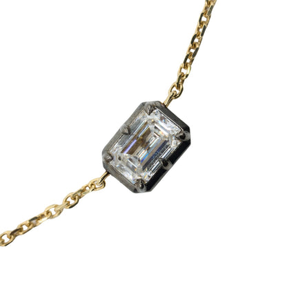 10.53 CTTW Round Lab-Grown Diamond Tennis Necklace in 14K Yellow Gold, 16.5"