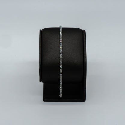 Live Sale Item # 60, 7" 5cttw. d/e vvs round lab diamond tennis bracelet 14k white gold