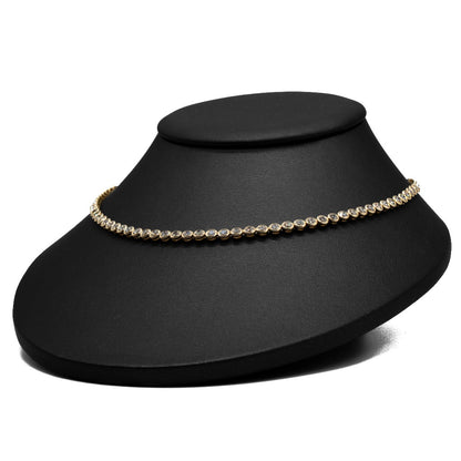 14.5 CTTW Round Lab-Grown Diamond Tennis Necklace in 14K Yellow Gold, 16"
