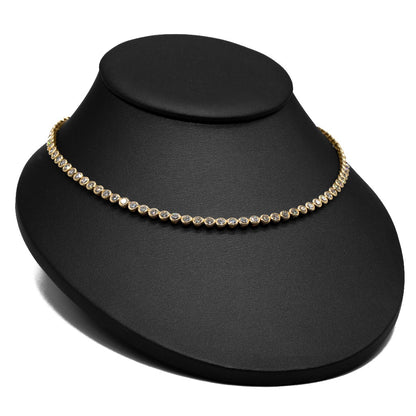 14.5 CTTW Round Lab-Grown Diamond Tennis Necklace in 14K Yellow Gold, 16"