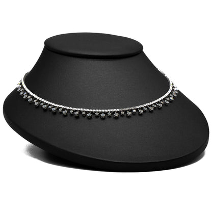 7.37 CTTW Round Lab-Grown Diamond Tennis Necklace in 14K White Gold, 14.5"