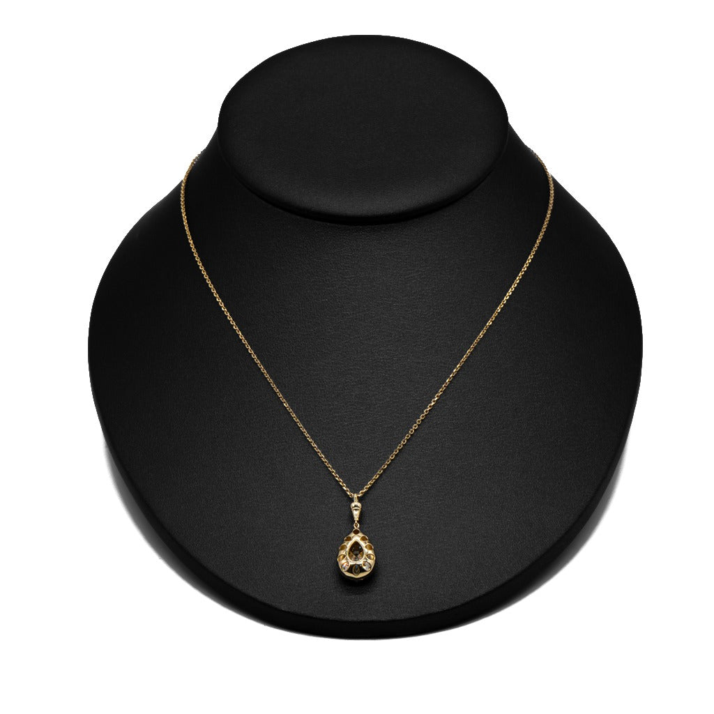 4.00 CTTW Pear Lab-Grown Diamond Necklace in 14K Yellow Gold, 16.5"