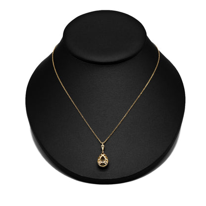 4.00 CTTW Pear Lab-Grown Diamond Necklace in 14K Yellow Gold, 16.5"