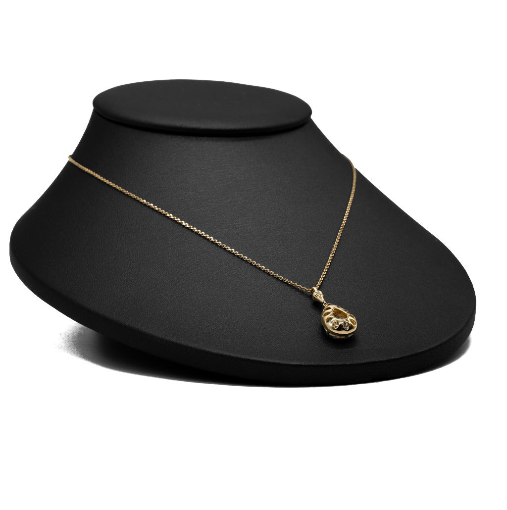 4.00 CTTW Pear Lab-Grown Diamond Necklace in 14K Yellow Gold, 16.5"