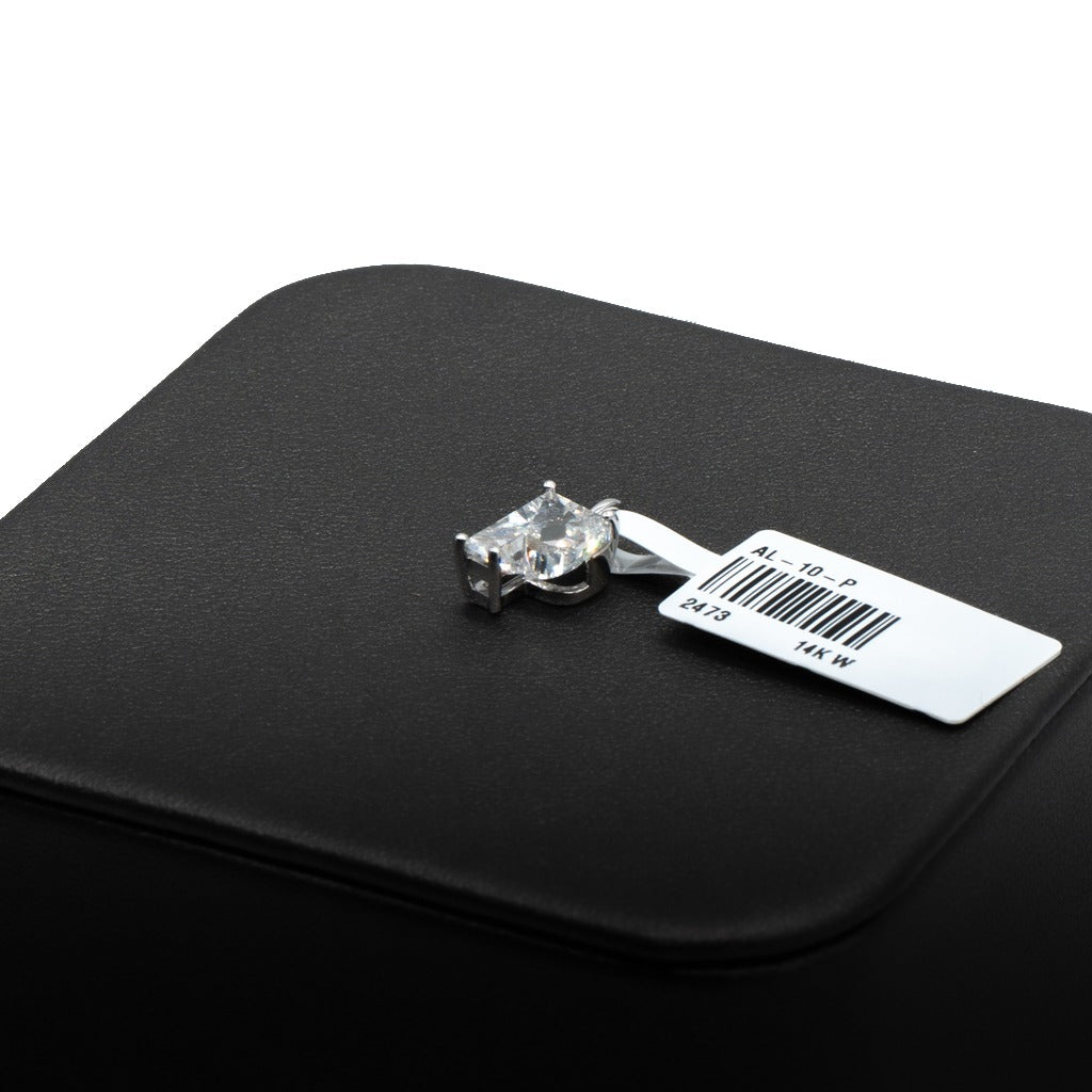 Lab-Grown Diamond Prong Pendant in 14K White Gold, 1.93 CTTW