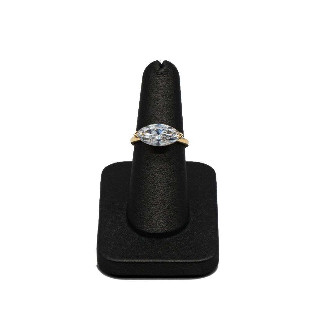 Marquise Lab-Grown Diamond Solitaire Ring, 14K Yellow Gold, 3.03 CT