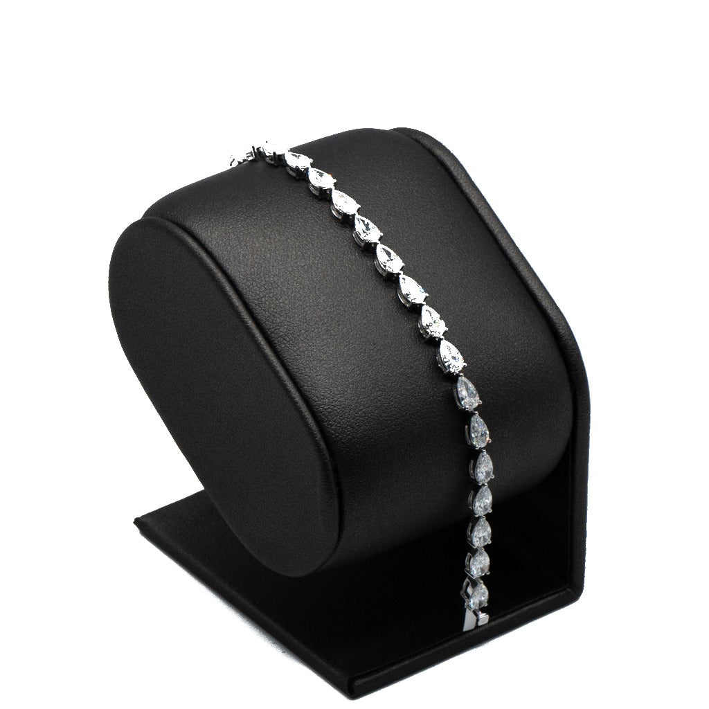 7.43 CTTW Pear Lab-Grown Diamond Bracelet in 14K White Gold, 7"