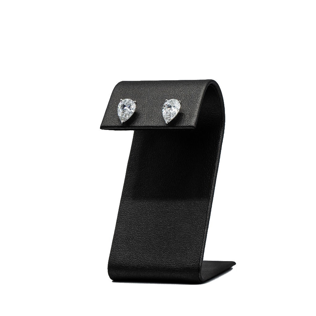 14K White Gold Pear Lab-Grown Diamond Stud Earrings, 4.08 CTTW