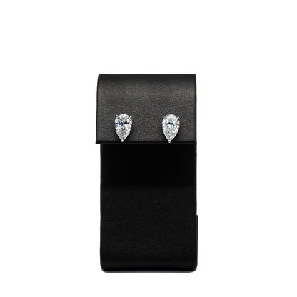 14K White Gold Pear Lab-Grown Diamond Stud Earrings, 4.08 CTTW