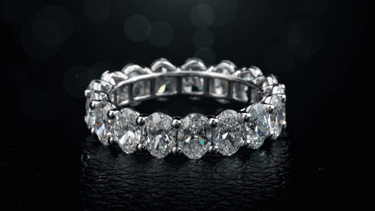 8.13 CTTW Oval Lab Diamond Full Eternity (D Color and VVS2 Clarity)