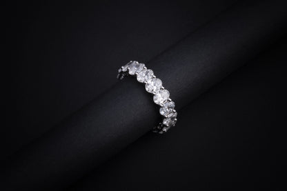 7.63 CTTW Oval Lab Diamond Full Eternity Sz. 6.5 14k White Gold D Color and VVS2 Clarity jewelry-spot-usa