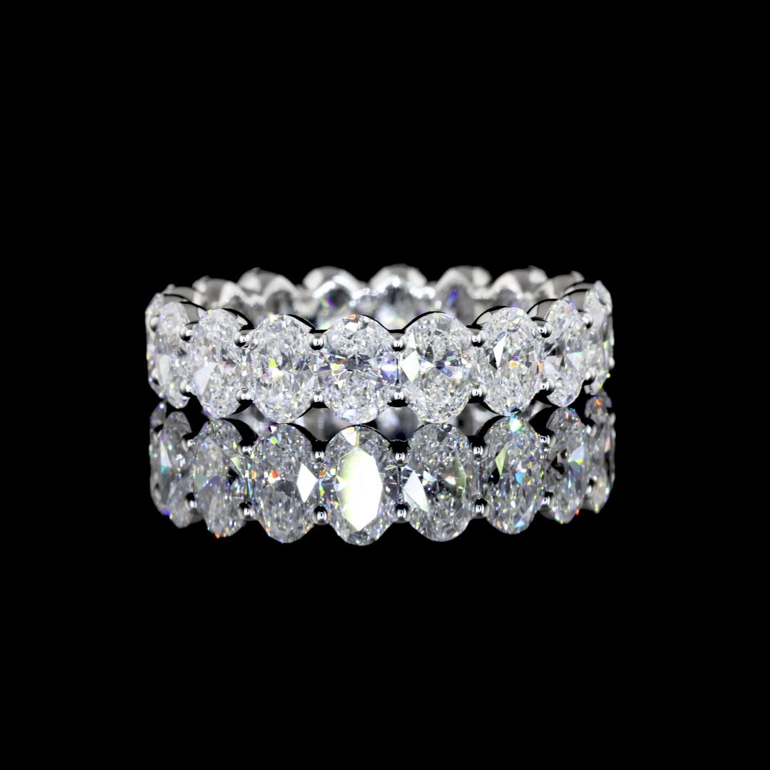 3.05 CTTW Oval Lab Diamond Full Eternity Sz. 4.75 14k White Gold E Color and VS Clarity jewelry-spot-usa