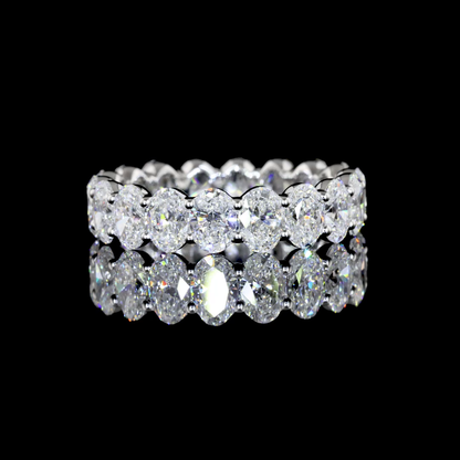 3.05 CTTW Oval Lab Diamond Full Eternity Sz. 4.75 14k White Gold E Color and VS Clarity jewelry-spot-usa