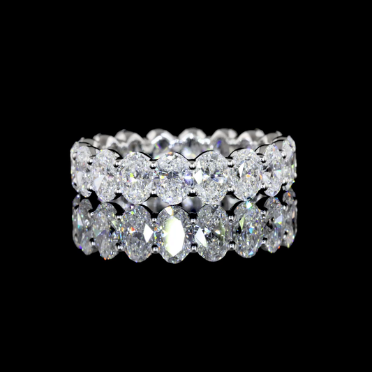 3.05 CTTW Oval Lab Diamond Full Eternity Sz. 4.75 14k White Gold E Color and VS Clarity jewelry-spot-usa