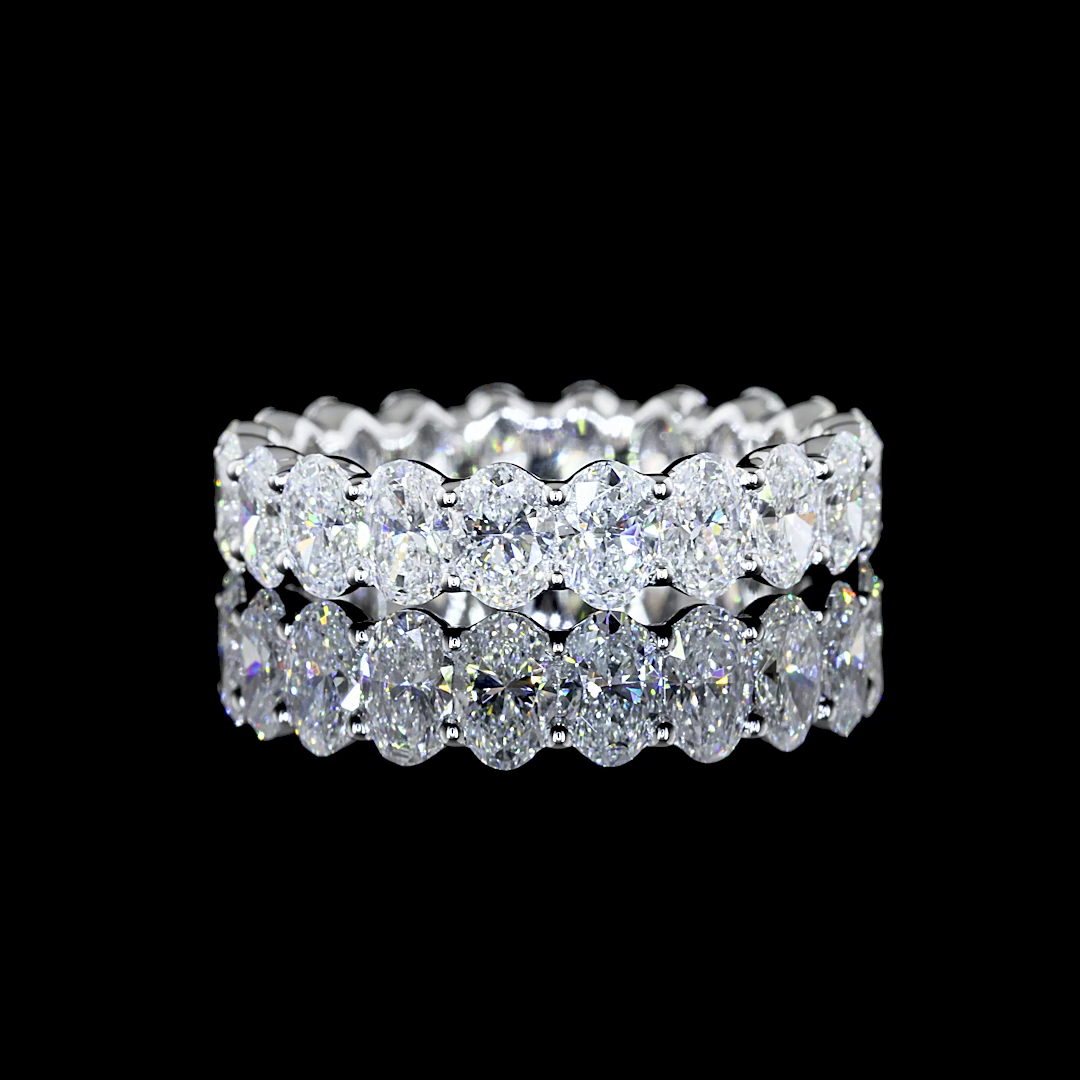 3.31 CTTW Oval Lab Grown Diamond Full Eternity Sz. 5.75 (E Color and VS Clarity)